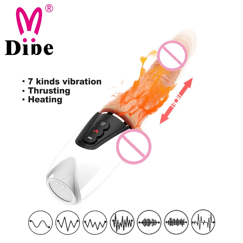 

DIBE 7 kinds vibration thrusting heating Dildo Massager skin feeling Waterproof Huge Realistic Penis Vibrator Sex Toys For Woman