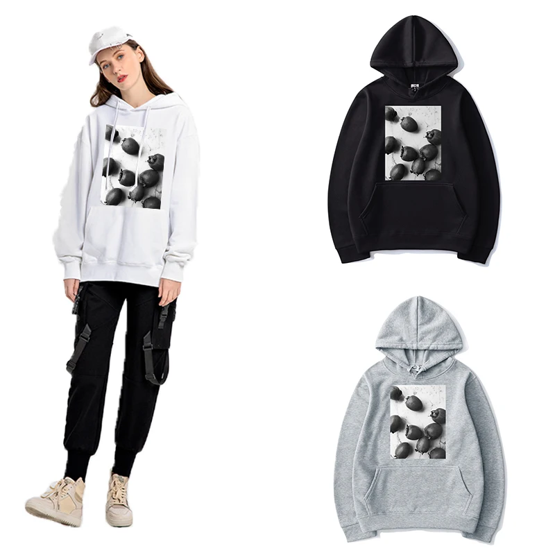 

Kpop Hoodies Men Autumn Streetwear Fruit Print Y2k Aesthethic Grafic Black Gothic Clothing Women Fashion Pullover Sweatshirt
