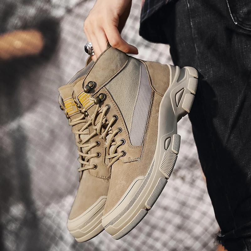 Мужские замшевые ботинки на платформе повседневные удобные высокие сноубутсы