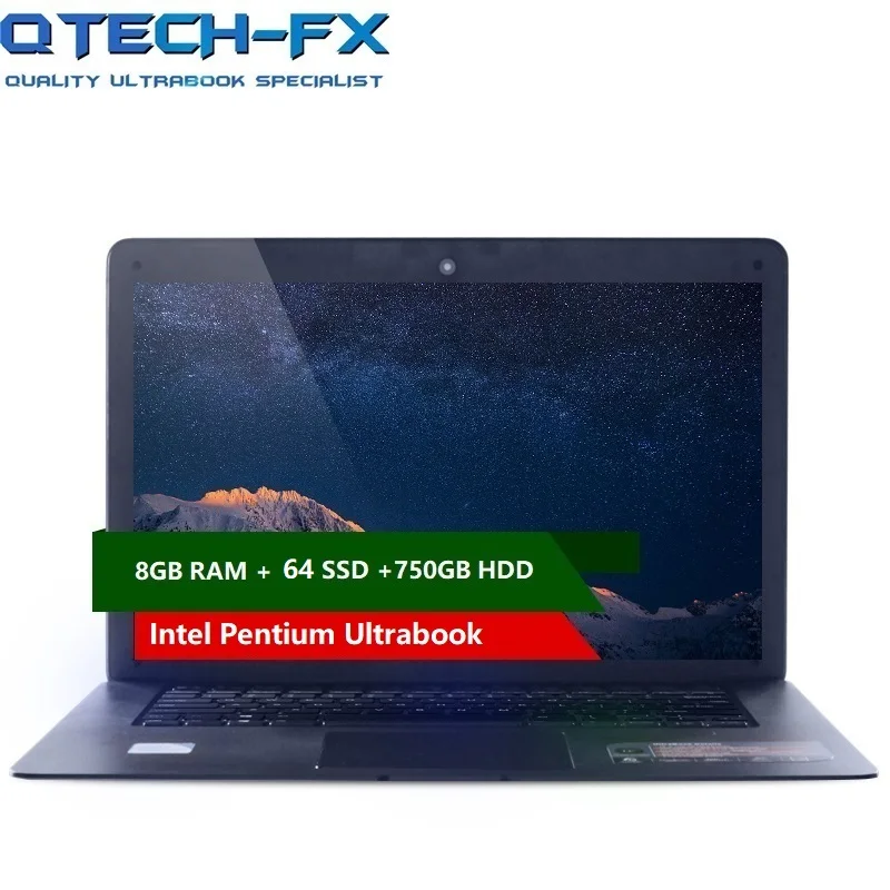 14 &quotPC 8GB RAM 64GB SSD + 750G жесткий диск процессор Intel WIFI Windows 10/7 бизнес студент арабский