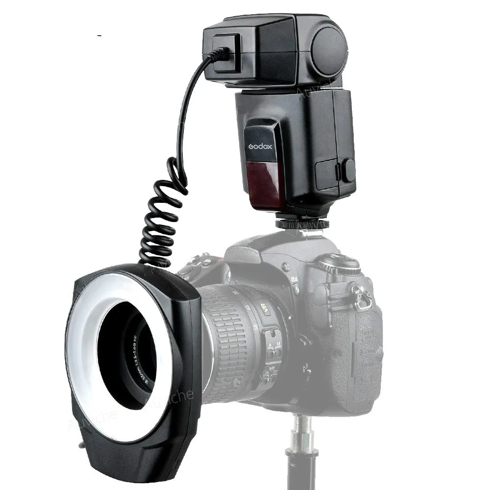 Godox ML-150 макро кольцо Вспышка Speedlite направляющий номер 10 с 6 линзами адаптер кольца