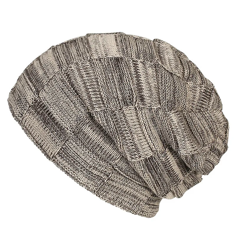 Winter Hats Flex Fold Lattice Double-deck Increase Down Set Head Cap Men And Women Package Head Cap Earmuffs Knitting Hat