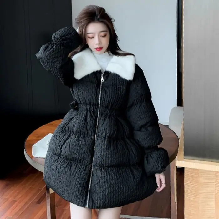 2023,Winter Long Coat Women Casual  Parka  Female Liner Cotton Padded Solid Warm Casual Jackets Ladies Slim Zipper Outwear H532
