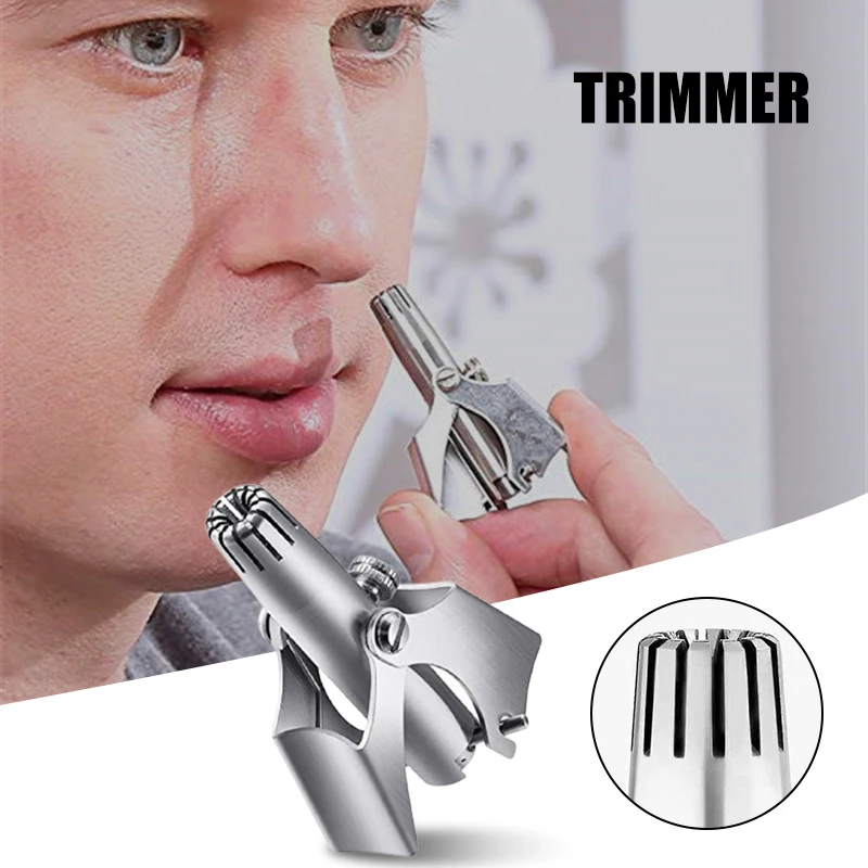 

Nose Hair Trimmer Waterproof Manual Stainless Steel Hair Remover for Men and Women ​with Clean Brushes and Exquisite Box SANA889