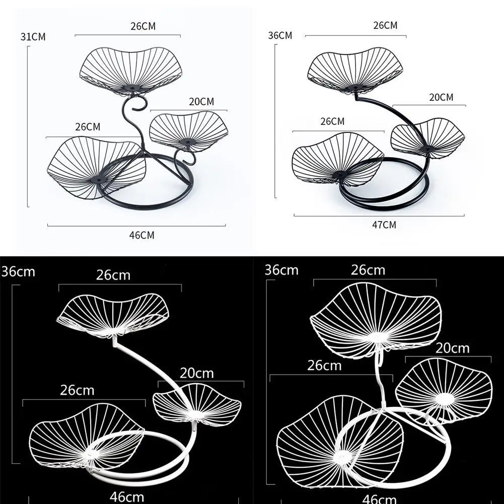 

Nordic Fruit Plate Creative Modern Living Room Household Three Layer Fruit Plate Simple Iron Art Multi-Layer Fruit Plate
