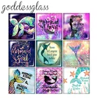 Новое одеяло хвост русалки рыбы калеса буквы пожелания квадрат 10 шт. Смешанные 12 мм20 мм25 мм30 мм кабошоны разрисованные изделия из стекла демо с плоской задней частью, украшения своими руками