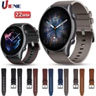 Кожаный ремешок для часов Huami Amazfit GTR 3 Pro 2 2e gtr 47 мм, ремешок, браслет 22 мм, спортивный ремешок для часов gtr3 Stratos 3 2s ремешок