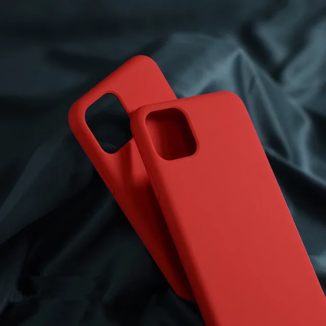 Мягкий гелевый резиновый жидкий силиконовый чехол для телефона для iPhone 11 Pro X XS MAX XR 8 7 Plus 6s 6Plus задняя крышка полный защитный чехол - Цвет: Red