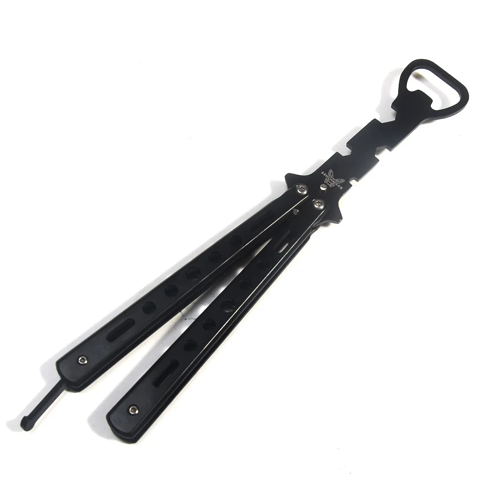 Черный Бутылка с заслонкой открывалка для пива Многоцелевой нержавеющей стали барные принадлежности кухонный нож стиль тренажер Черный инструмент - Цвет: Черный