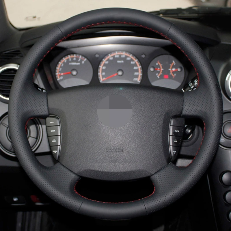 Сделай Сам Черная мягкая искусственная кожа сшитая вручную чехол рулевого