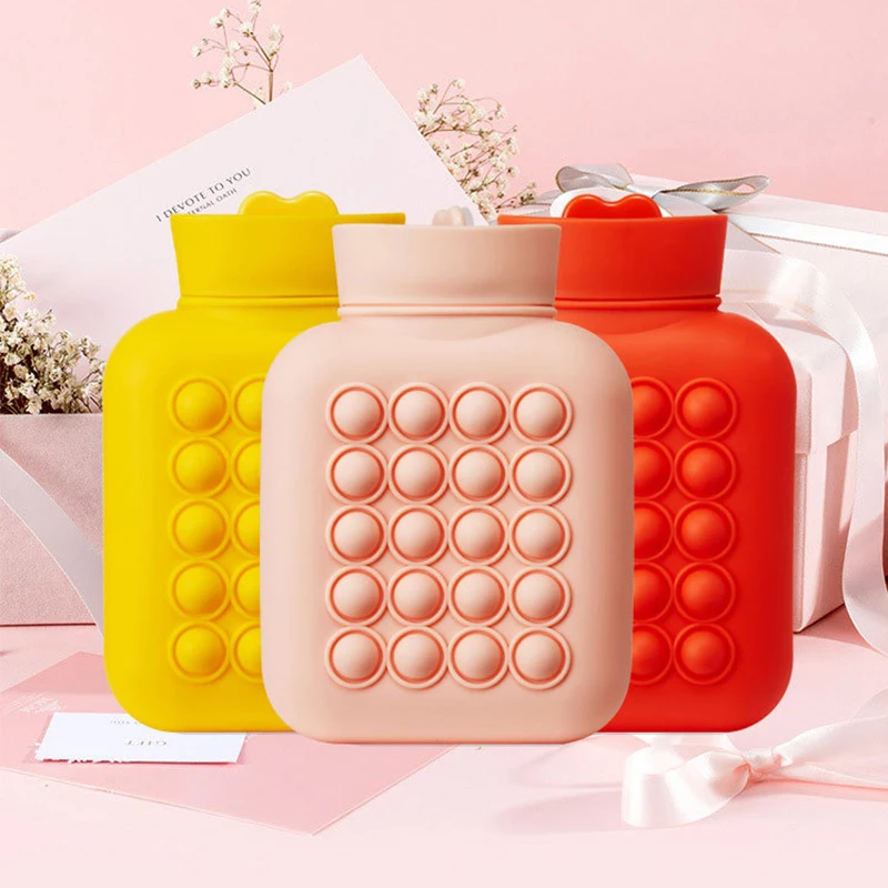 

Winter Hot Water Bottle Squeeze Toys Stress Reliever Fidget Toy Soft Squishy Poppted Insulation Bags Popping Its Simple Dimple