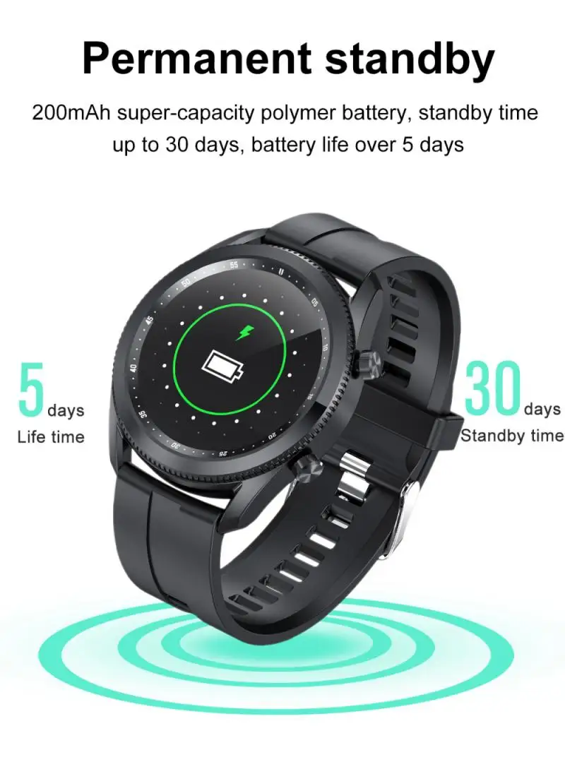

2021 new Waterproof Sports Smart Watch Men Round screen smart bracelet dial with heart rate bracelet For Android Huawei Iphone