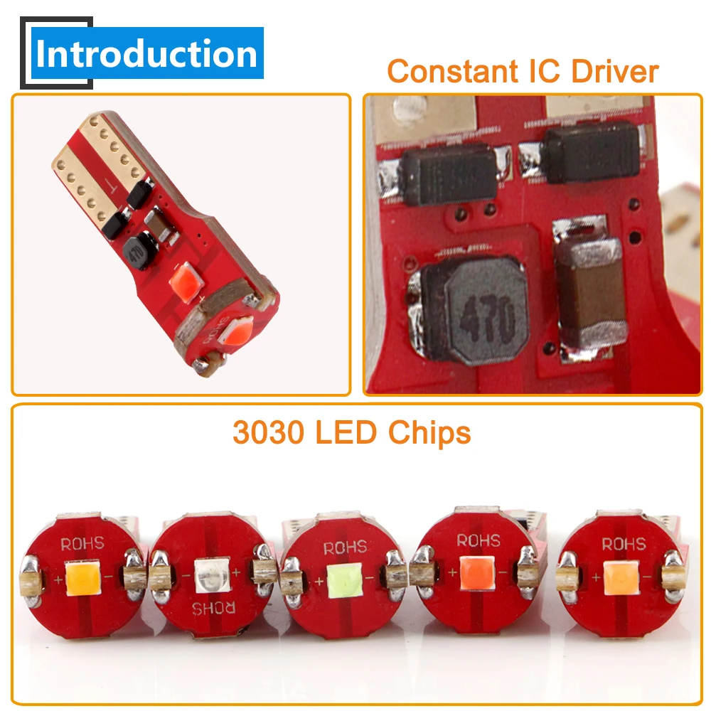 Светодиодные лампы Canbus DC9-28V W5W T10 3030 3 SMD 4 шт. автомобильные сигналы боковой маркер