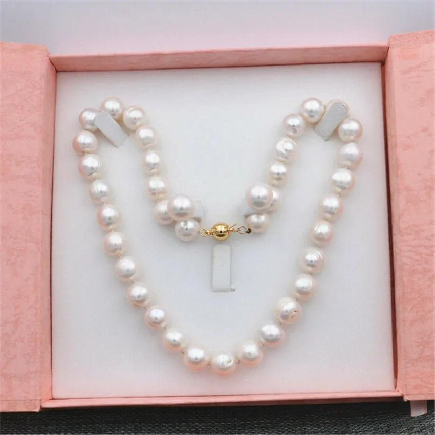 

11-12mm white Pearl Necklace 18inch earrings Set Accessories Cultured Flawless Chic Jewelry