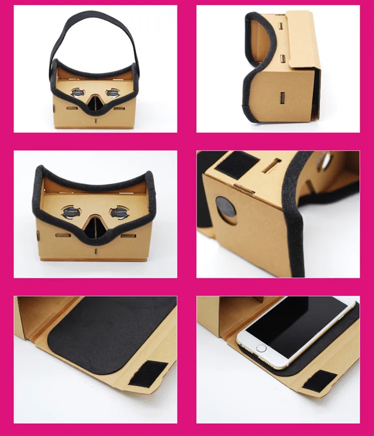 Очки виртуальной реальности Google Cardboard очки 3D VR Фильмы для iPhone 5 6 7 смартфонов