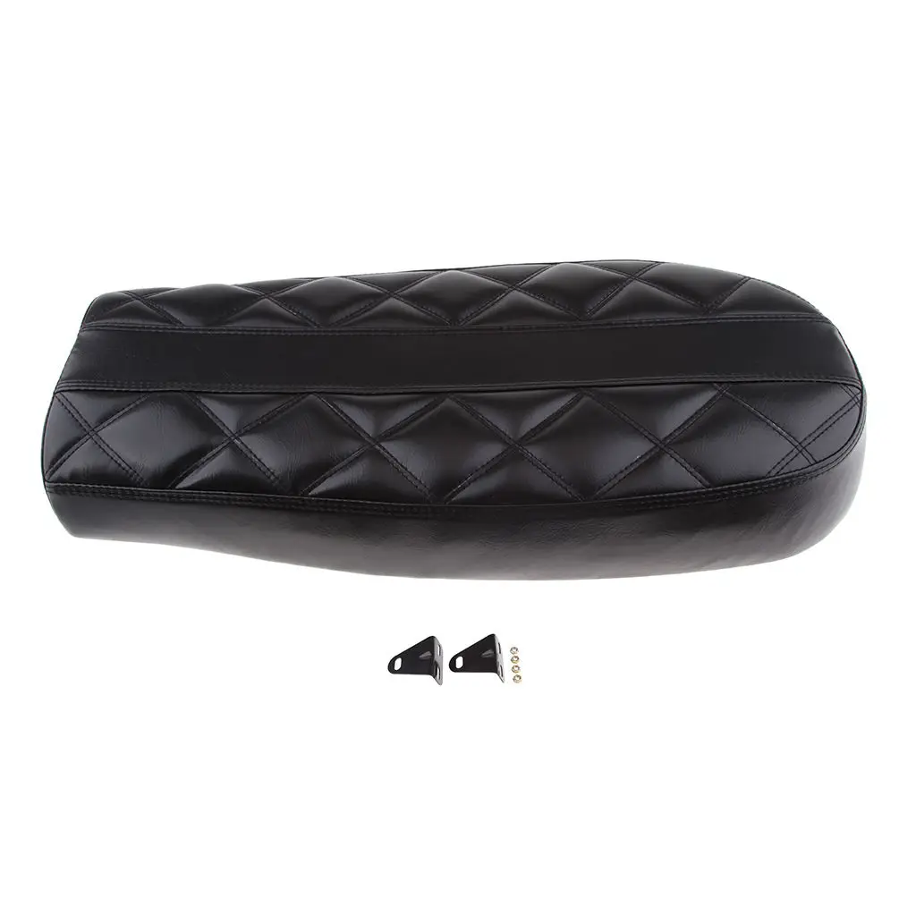 

Черное плоское седло для Кафе Racer Ретро винтажная подушка на сиденье длиной 53 см