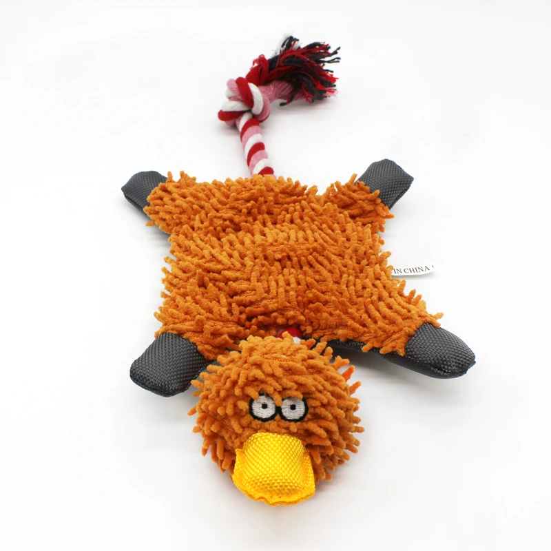 Orange 1 шт. Pet игрушечная собака, издающая звуки прочный милый Швабра утка делает звук плюшевая собака щенок игрушки-Жвачки обучение грызунок для малых и средних собак - Цвет: Orange