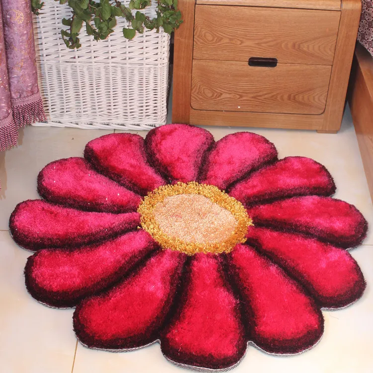 Красный/фиолетовый/розовый/серый/зеленый ковер с цветами 3D акриловые плотные