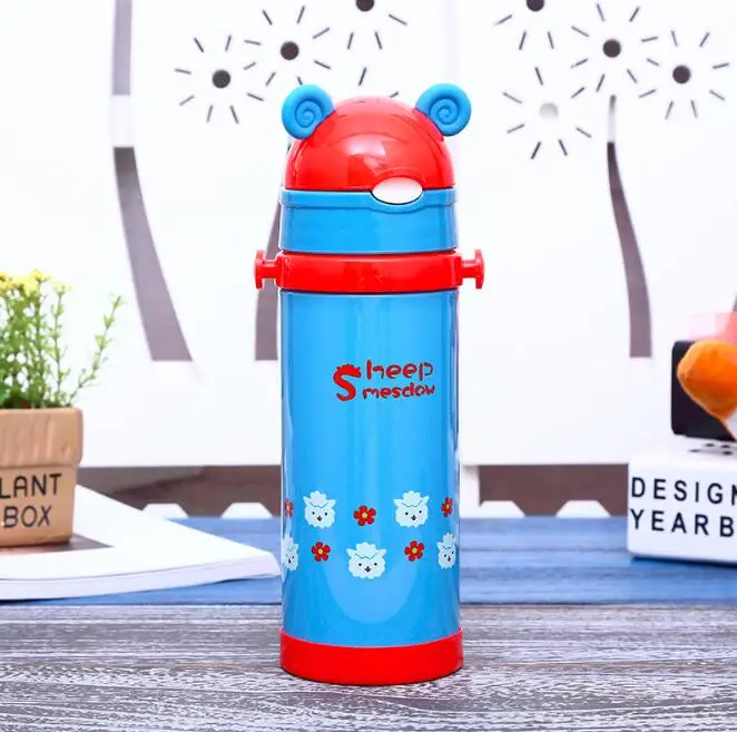 

350ml High Quality Kids Vacuum Flasks With Silicone Straw Stainless Steel Children Thermos Mug Thermal Bottle Thermocup BPA Free