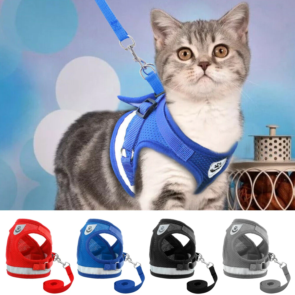 Pet Dog for Chihuahua Pug Small Medium Cats Dogs Outdoor Puppy Mesh Vest Reflective Walking Lead LeashA | Дом и сад
