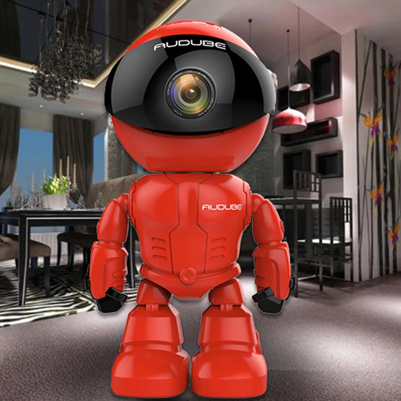 Беспроводная красная Роботизированная Wi-Fi камера IP P2P CCTV видеонаблюдения HD H.264 130MP