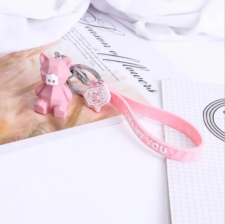 Брелок с животными черепаха слон тигр Лев Бегемот енот бульдог кошка пингвин