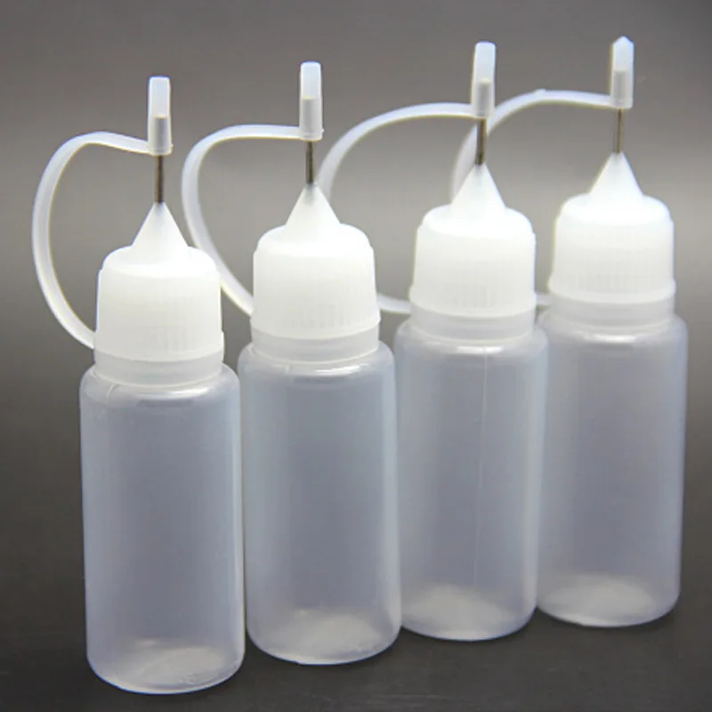 

10ml Plastic Squeezable Tip Applicator Bottle Refillable Dropper Bottles With Needle Tip Caps Sub-bottling For Glue DIY Tools