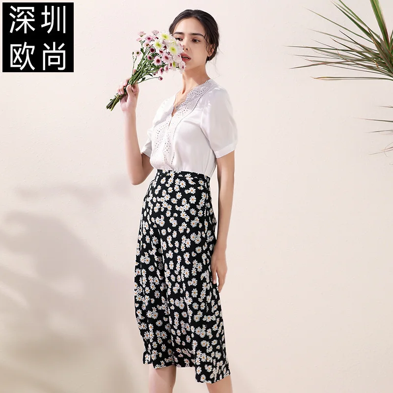 women tops and blouses white lace floral high quality 2020 summer office shirts  casual sexy plus size 2 pieces daisy skirts