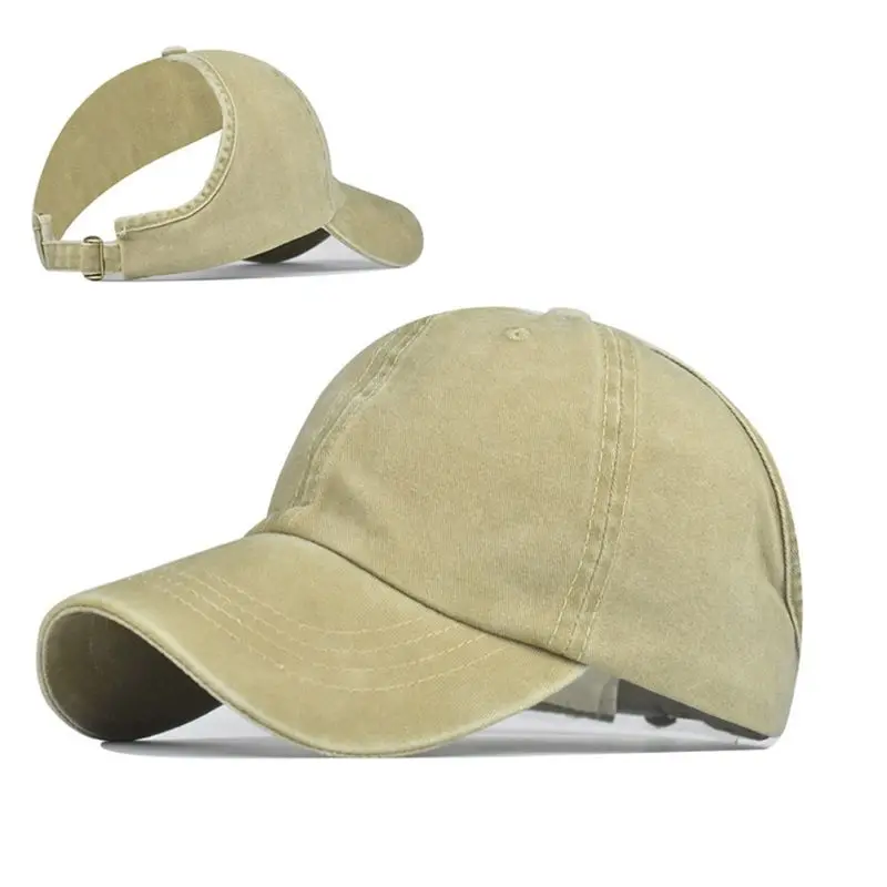 Унисекс винтажная помытая хлопковая бейсболка половина Пустой Топ без спинки