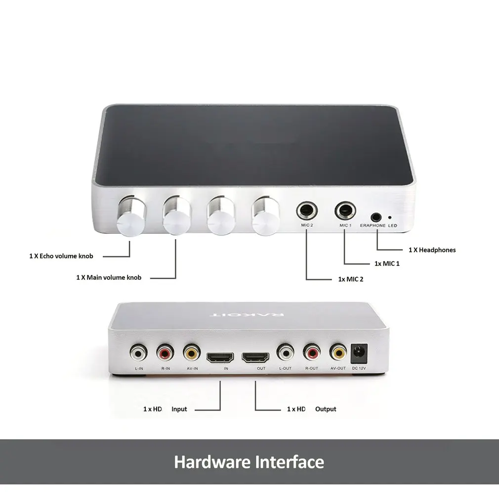 Sound Karaoke 4K HDMI-compatible Microphone Card Phone Set-top Box Digital Echo Amplifier Stereo Audio System Mixe | Электроника