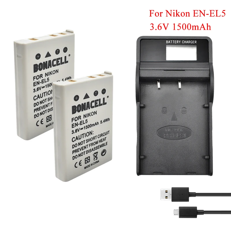 1.5Ah EN-EL5 аккумулятор + зарядное устройство для Nikon CoolPix 3700 4200 5200 5900 7900 P3 P4 P80 P90 P100 P500