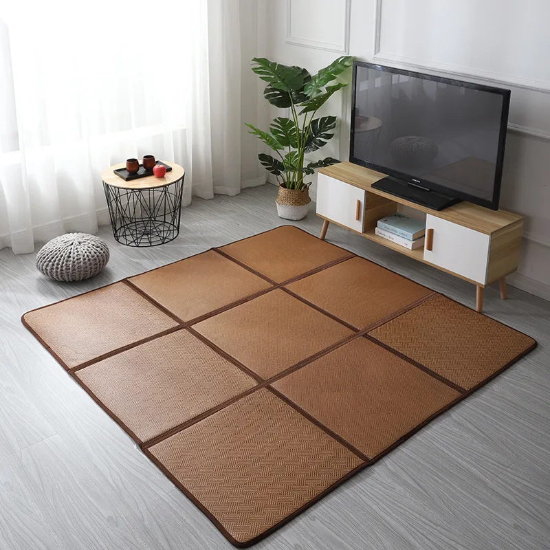 Японский Летний спальный коврик из натурального ротанга матрас для спальни