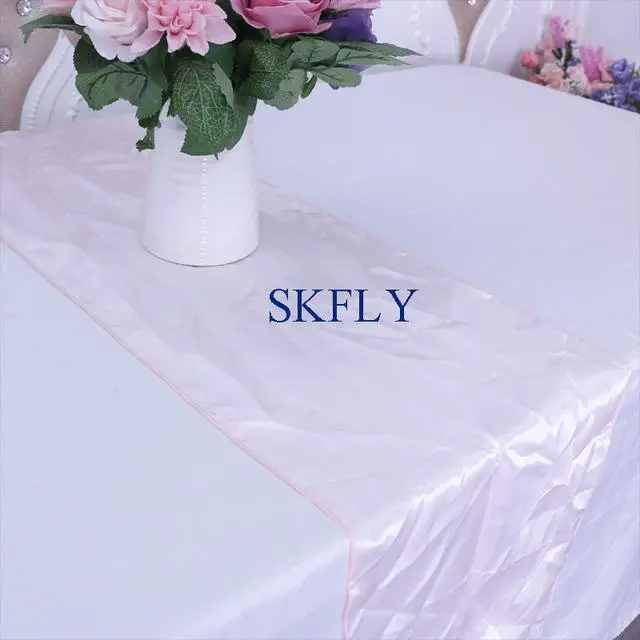 light pink 20 день рождения, вечерние, свадебные, черные, королевские, синие, бордовые, красные румяна, розовые, шампанские, фиолетовые, желтые, серебристые, красные, атласная настольная дорожка - Цвет: light pink