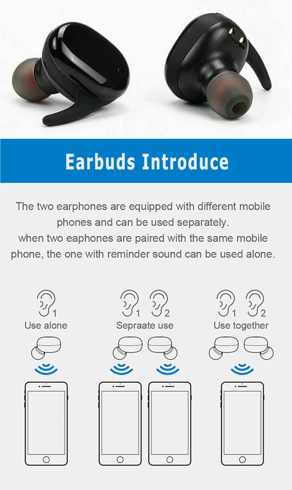 TWS, беспроводные Bluetooth наушники 5,0 дюйма, беспроводная bluetooth гарнитура, наушники, беспроводные стерео наушники с микрофоном, портативные беспроводные наушники