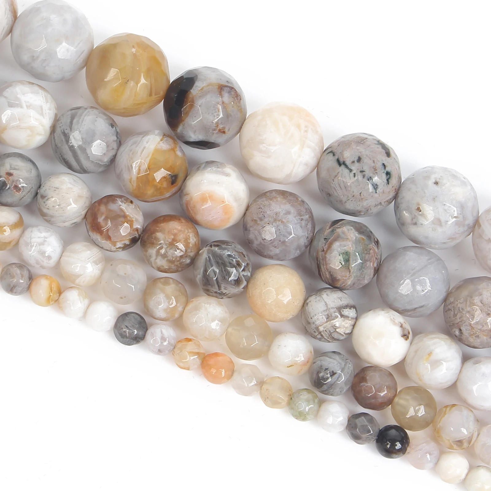 Бусины Из граненого бамбукового агата 4/6/8/10/12 мм