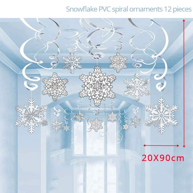 6 set pendant Natal Merry Christmas Висячие белые снежные фольга Swirl баннер гирлянда Рождественские украшения для дома новогодние вечерние Navidad Kerst - Цвет: 6 set pendant