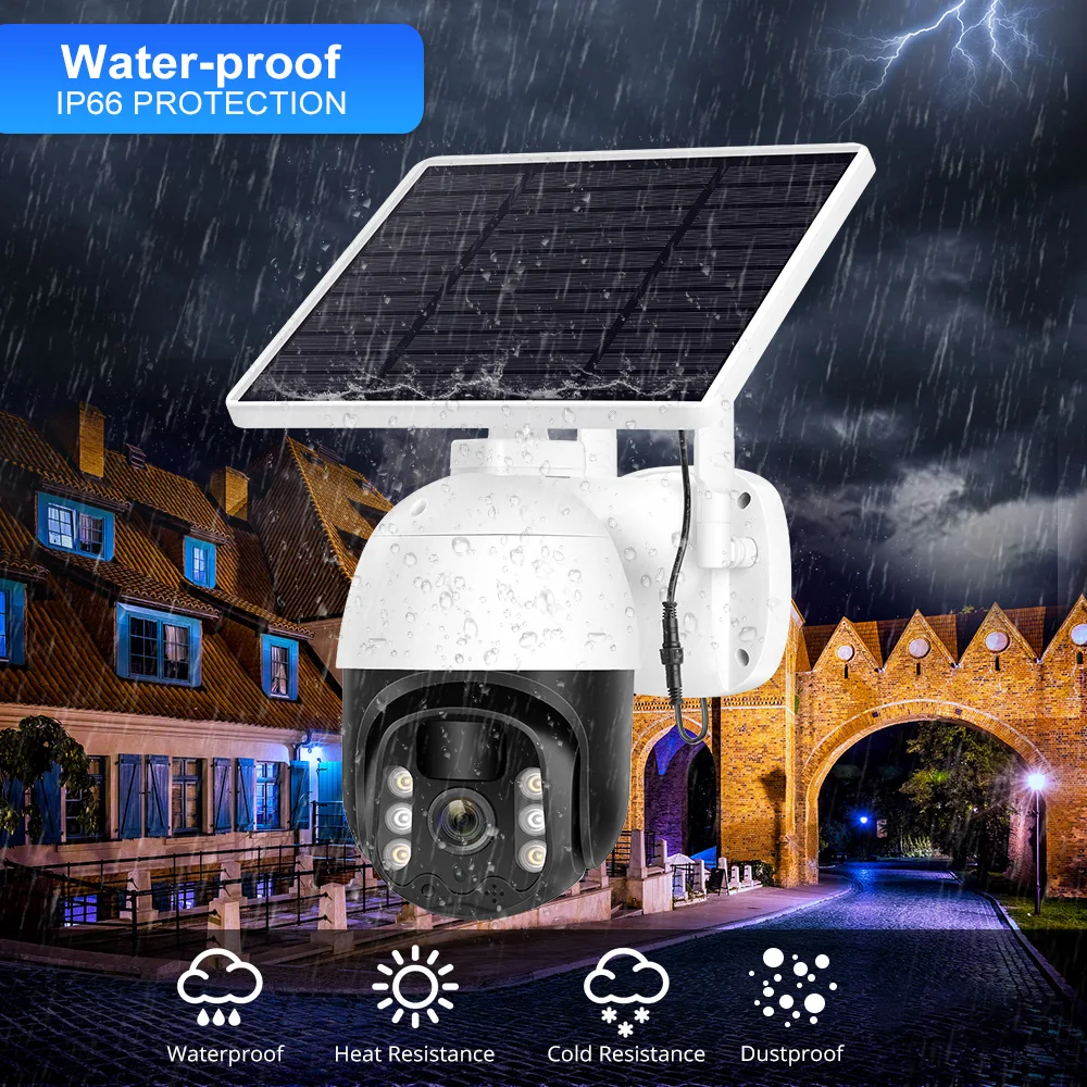 MISECU Solar Panel Battery Camera PTZ WiFi Security Outdoor Waterproof 2 Way Audio PIR Human Detection Video Surveillance | Безопасность