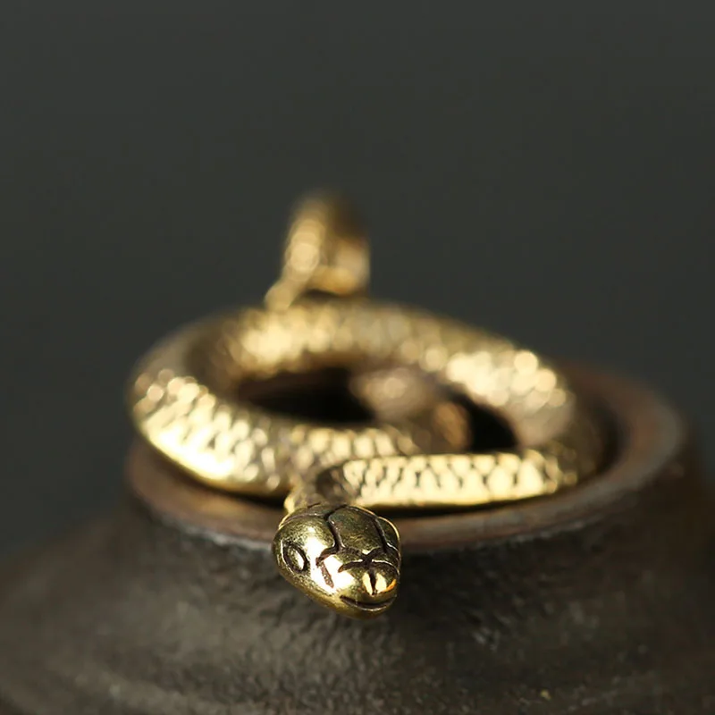 Винтажный брелок ручной работы из латуни Zoadic змея Висячие Подвески аксессуары