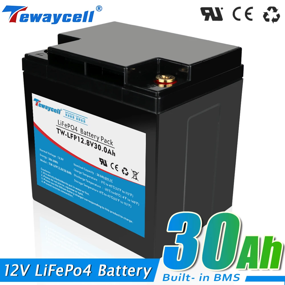 12V Lifepo4 30AH батарейный блок с 12 8 V BMS 4S 30ah Перезаряжаемые батареи для хранения
