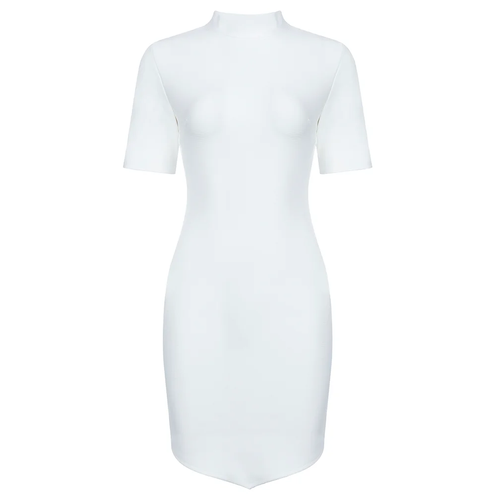 Женское однотонное летнее платье с коротким рукавом черное Белое Облегающее