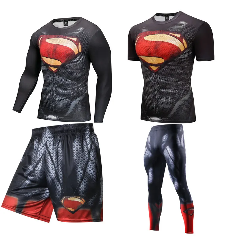 

Men Sportswear Suit Gym Tights football Training Clothes Workout Jogging Sport Running Set Tracksuit BJJ MMA Fightwear Rashguard