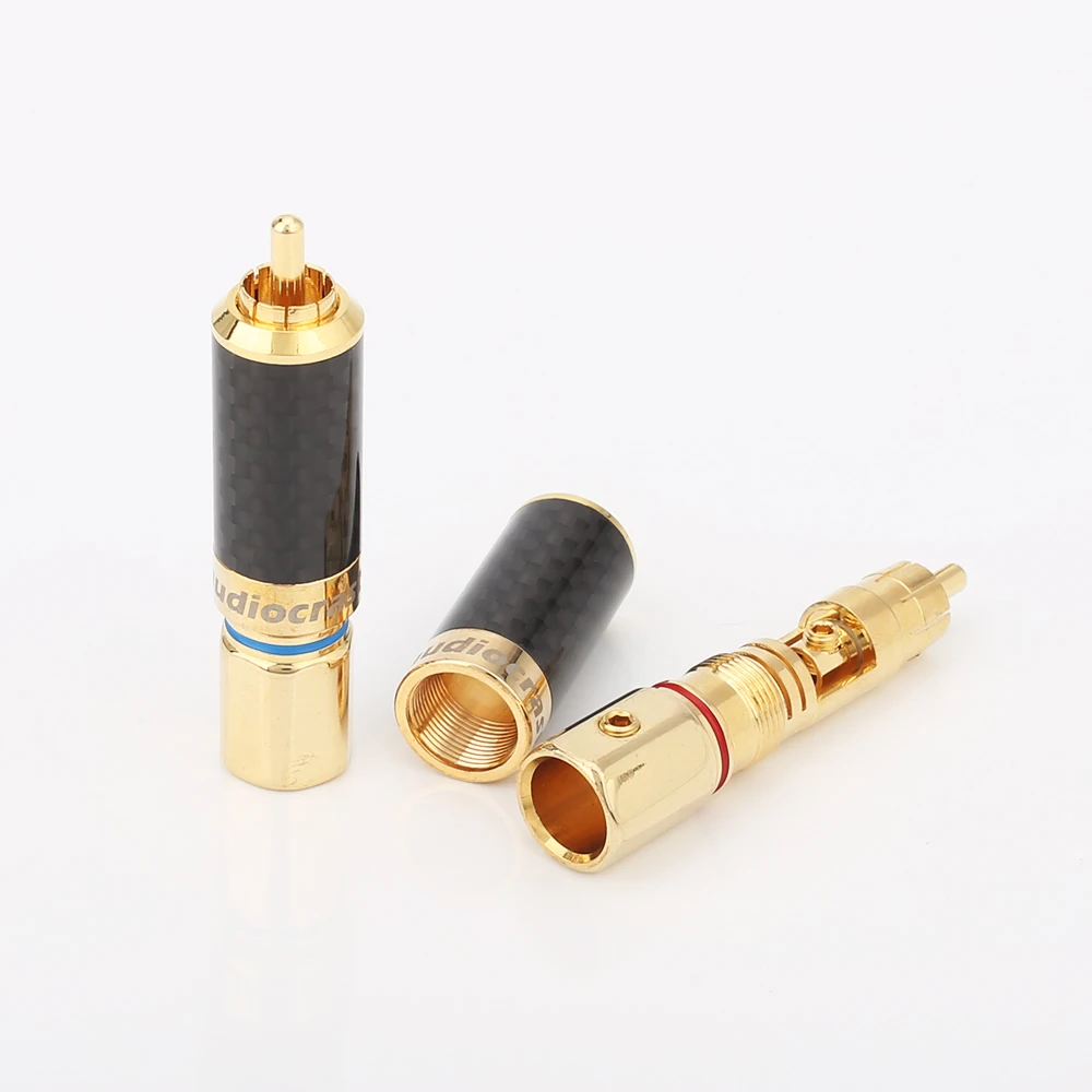 CF610G Audiocrast 24K позолоченный RCA паяльный разъем HIFI штекер DIY аналоговый кабель |