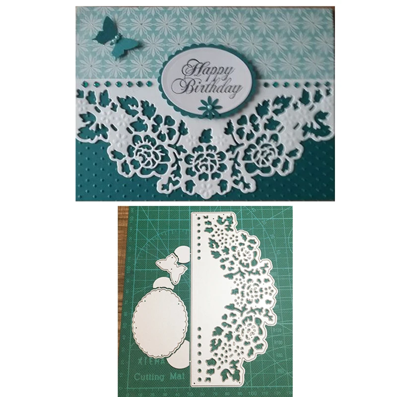 Новогодние металлические Вырубные штампы Форма Бабочка кружевная полоса рамка