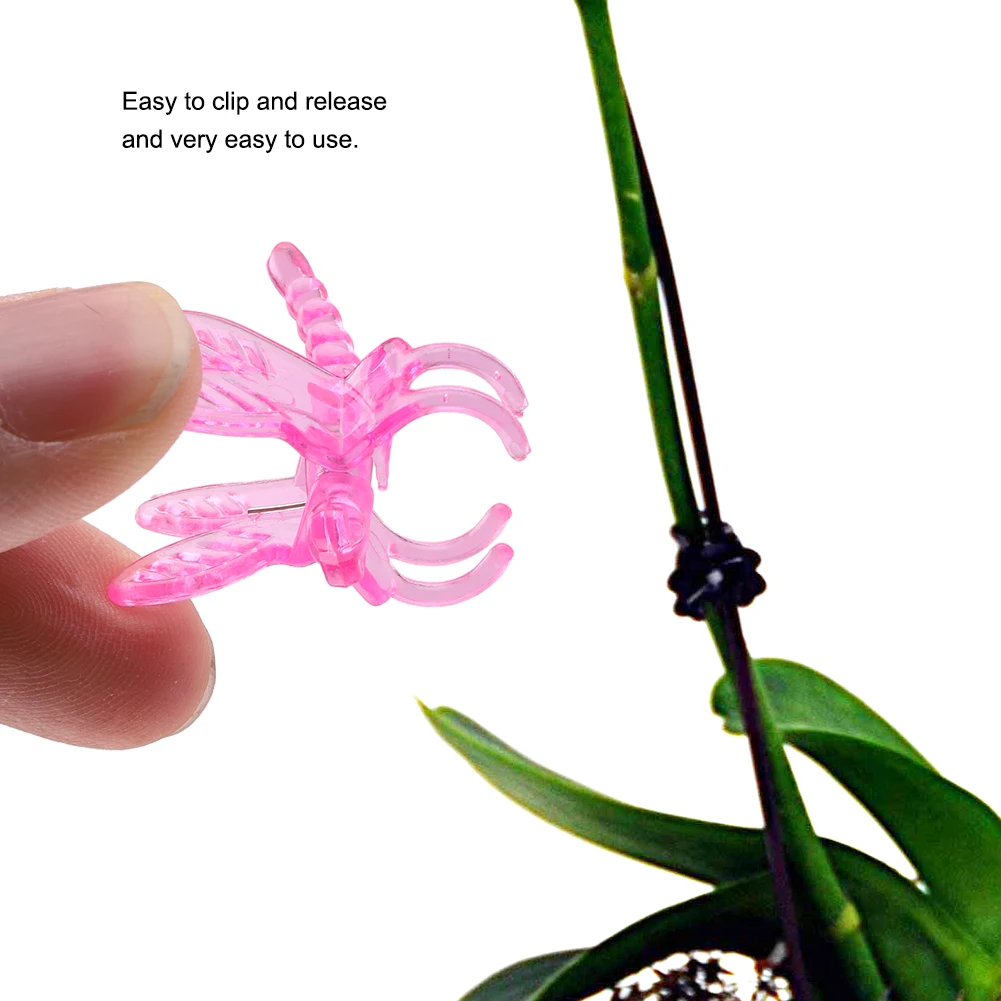 

100Pcs Garden Tools Stem Clips Grow Upright Orchid Plastic Mini Stalks Flower Garden Tools