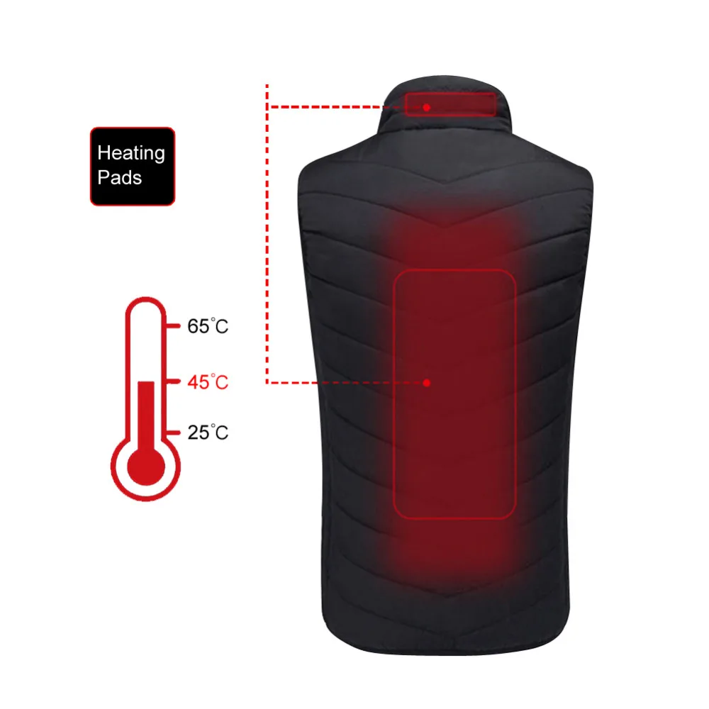 Жилет с подогревом инфракрасный жилет заряжаемый от USB подходит для зимних