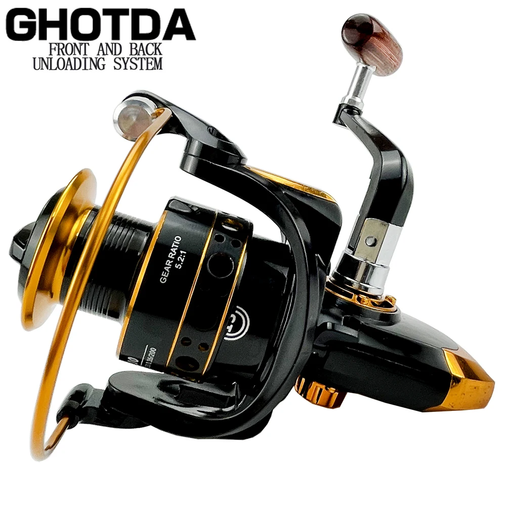 Катушка рыболовная с деревянной ручкой 12 шарикоподшипников | Катушки спиннинга