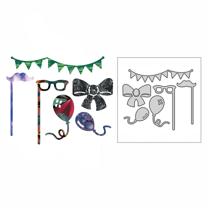 Новый баннер для вечерние бант воздушный шар ремесло тиснение форма 2021