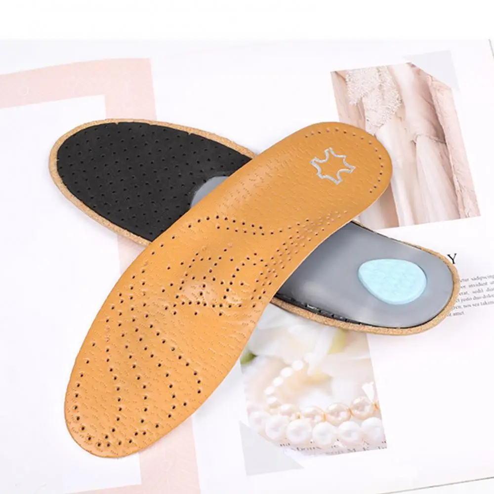 

1 Pair Insoles Men Women Faux Leather Arch Support Orthotic Insoles Pad Flat Feet Insoles for Shoes