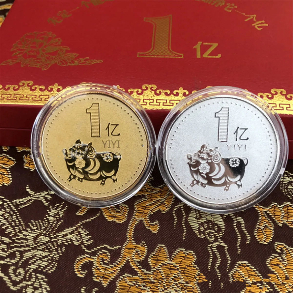 

Pig Commemorative Coin Year of Pig Money Coins Collection New Year Decor Gift
