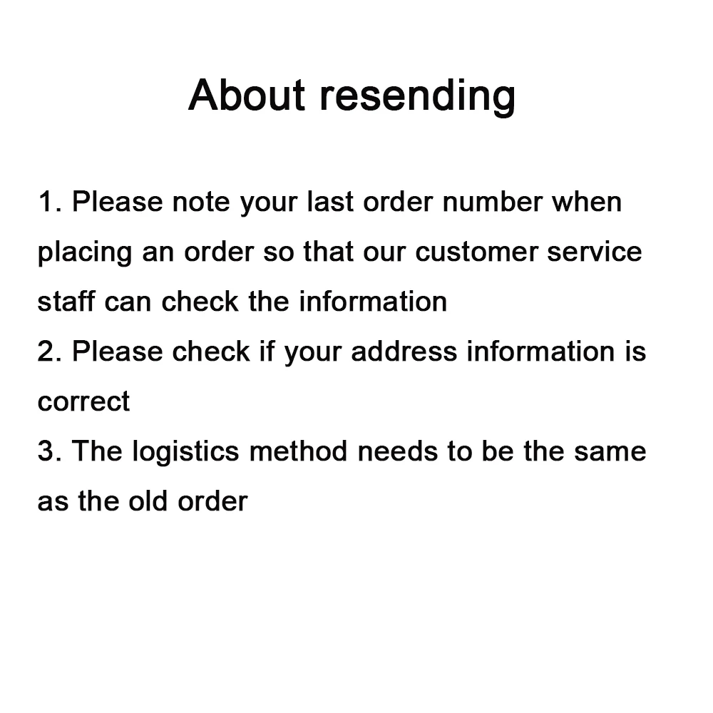 Link for Resending Special Use Link for Order Resend